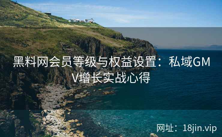 黑料网会员等级与权益设置：私域GMV增长实战心得