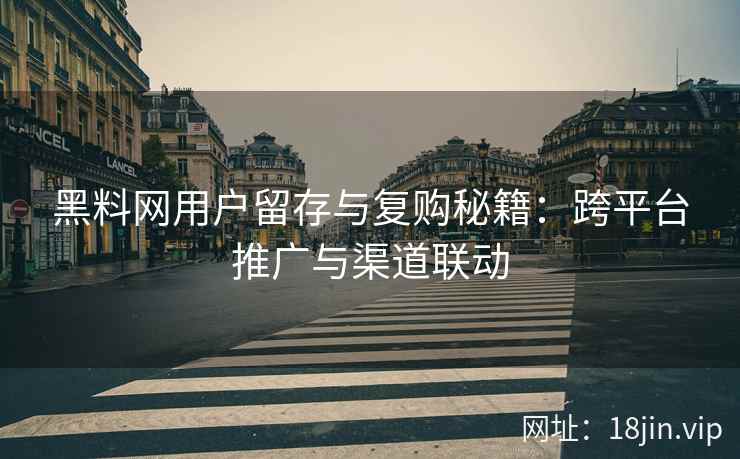 黑料网用户留存与复购秘籍：跨平台推广与渠道联动