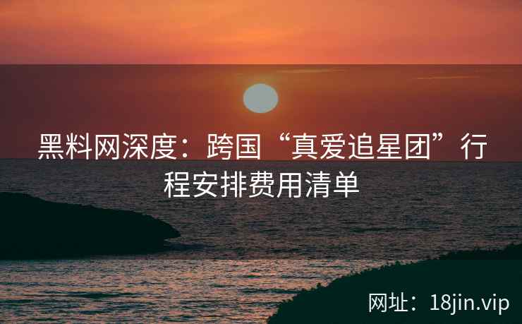 黑料网深度：跨国“真爱追星团”行程安排费用清单