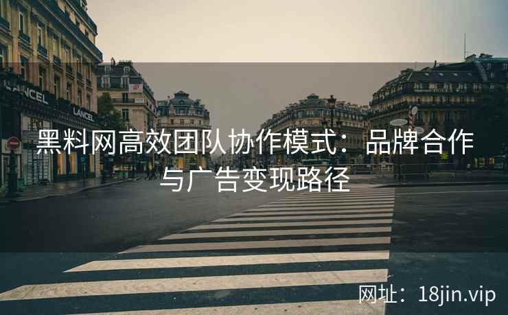 黑料网高效团队协作模式：品牌合作与广告变现路径