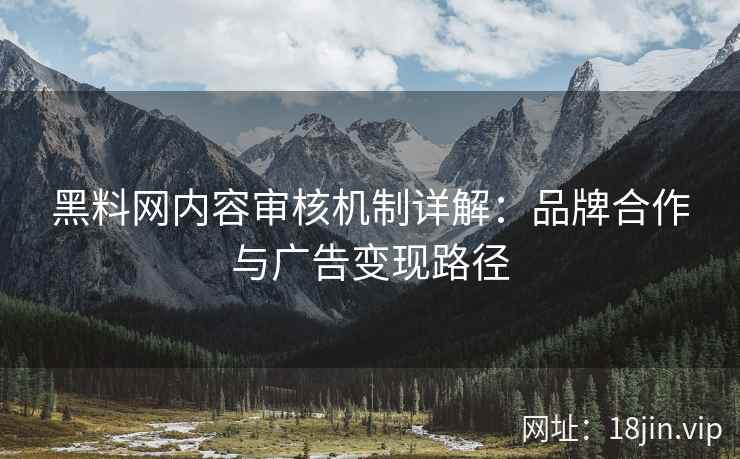 黑料网内容审核机制详解：品牌合作与广告变现路径
