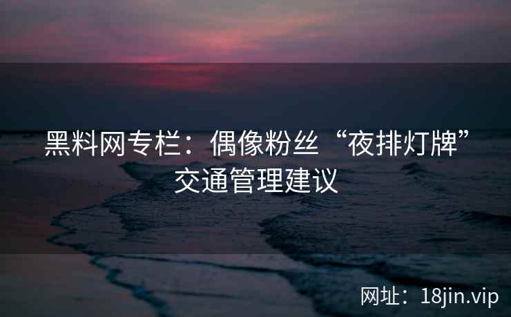 黑料网专栏：偶像粉丝“夜排灯牌”交通管理建议