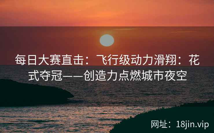 每日大赛直击：飞行级动力滑翔：花式夺冠——创造力点燃城市夜空